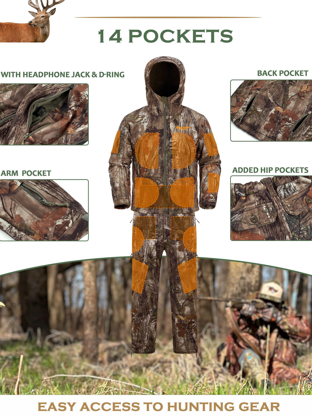 NEW VIEW camo pants elastic waist and belt loops ensure secure fit