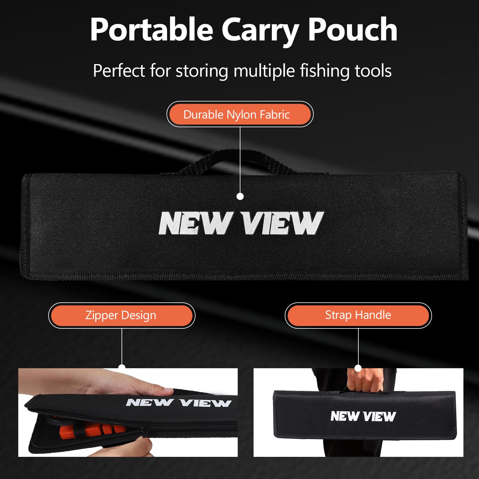 Carry pouch with two coiled lanyards for storage