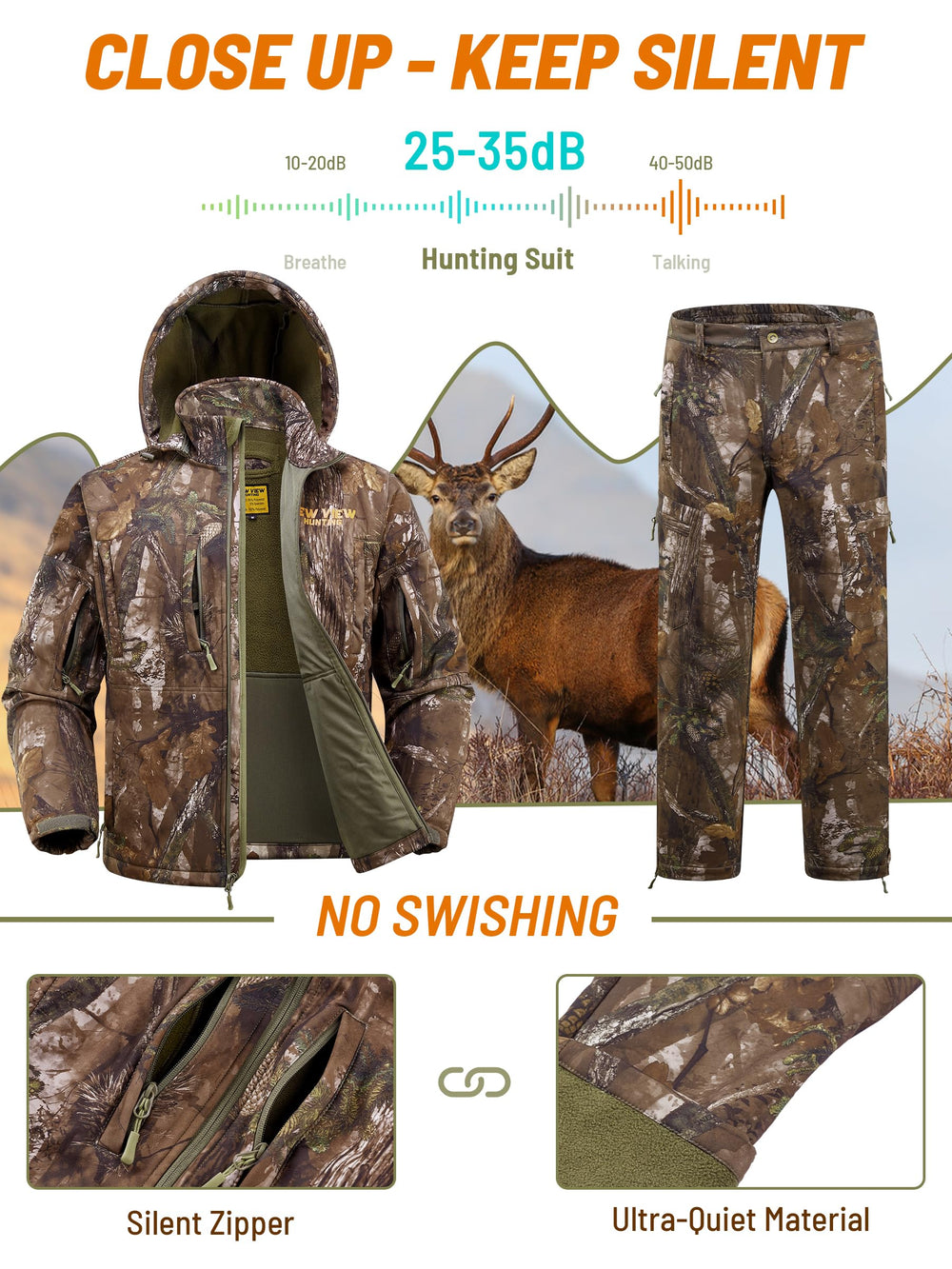 NEW VIEW face mask hunting gear side angle shows added warmth and coverage
