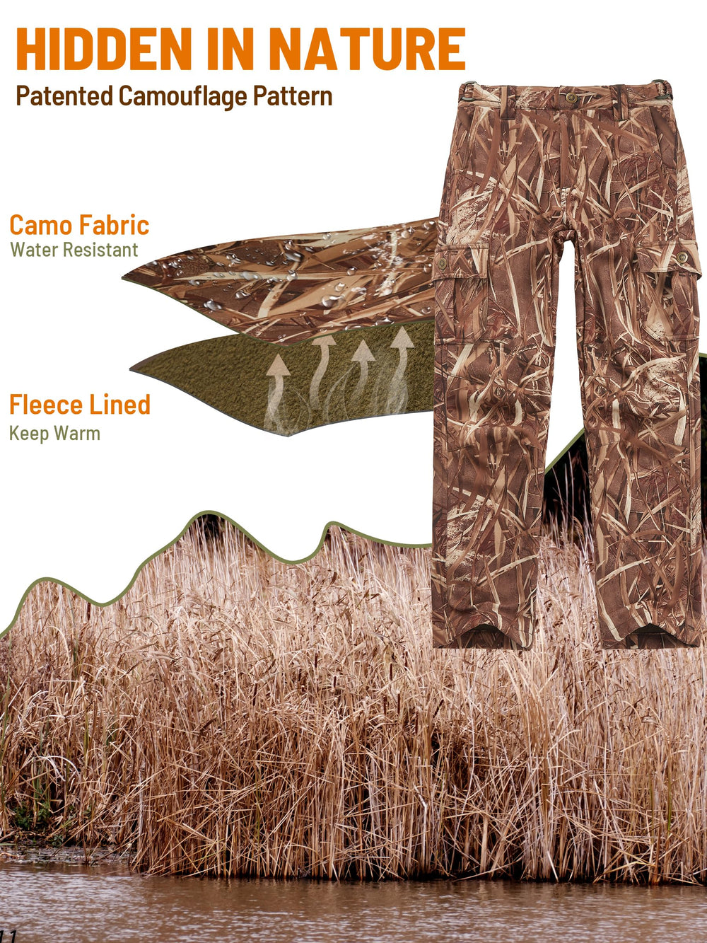NEW VIEW Kids Camo Pants windproof and water resistant for outdoor days