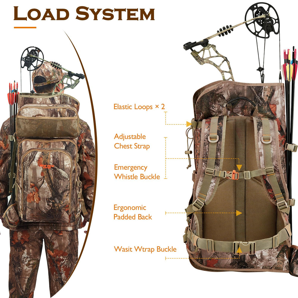NEW VIEW lightweight-nylon-backpack reduces fatigue on long hunts.