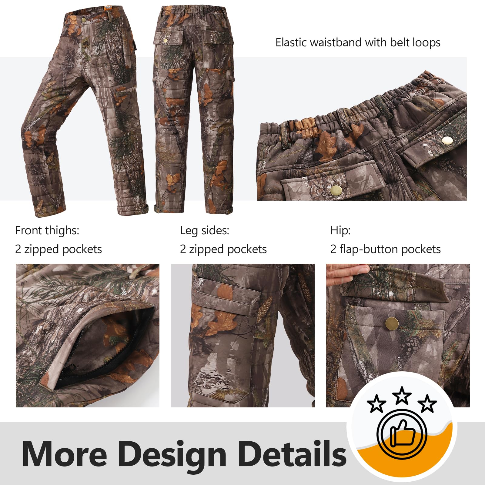 NEW VIEW hunting pants boot zip-ease feature enabling quick morning gear up