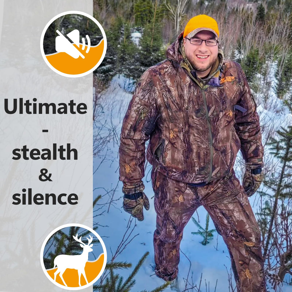 NEW VIEW insulated hunting pants silky liner close-up emphasizes smooth touch and comfort