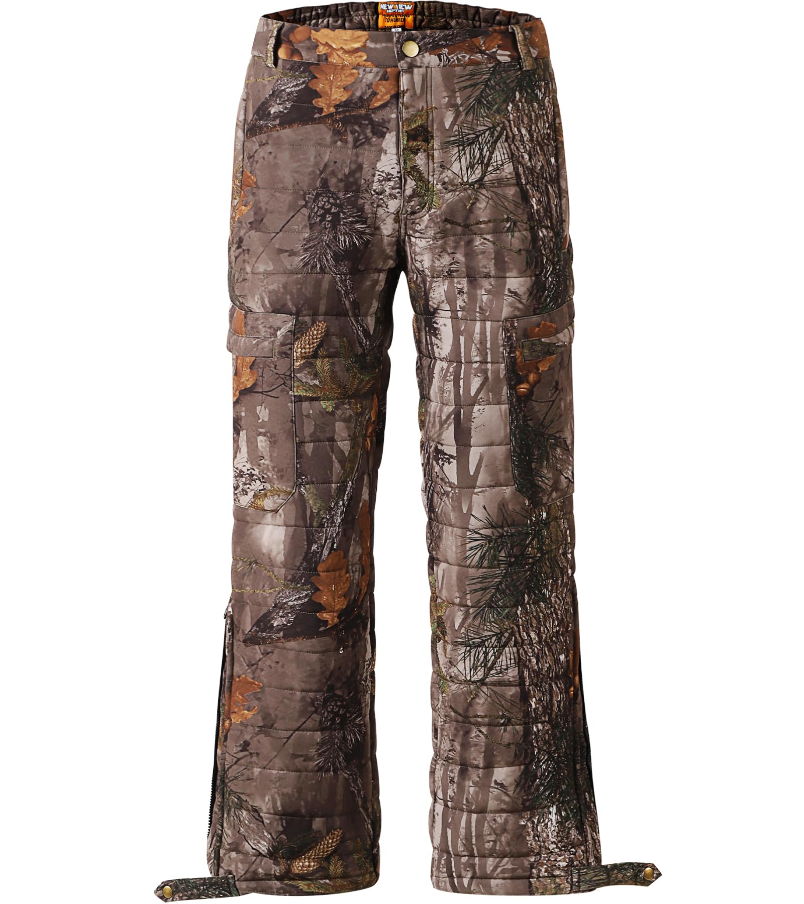 NEW VIEW hunting pants thermal-architecture diagram illustrating four-layer warmth system