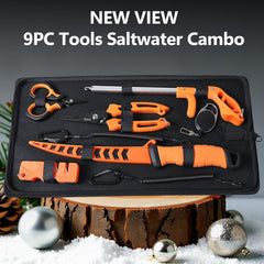 7.2 inch saltwater fishing pliers with split-ring nose and wave-serrated cutters
