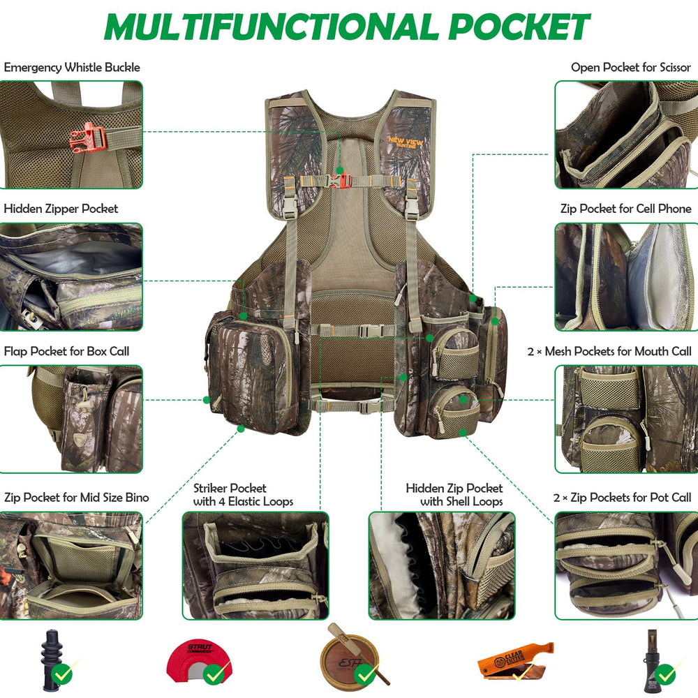 NEW VIEW turkey vest lightweight design supports easy field movement.