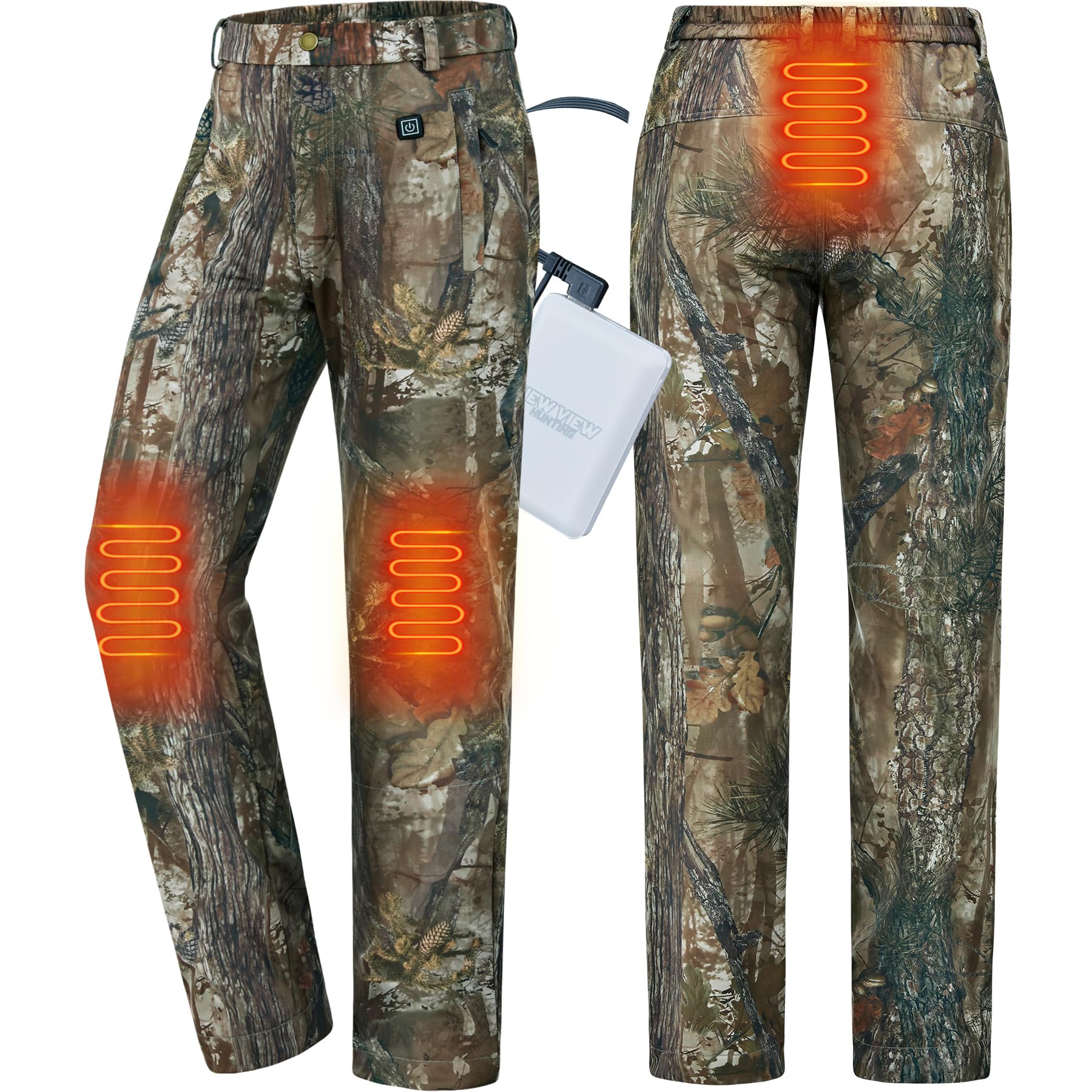 NEW VIEW Women camo heated pants back heating zones deliver quick warmth