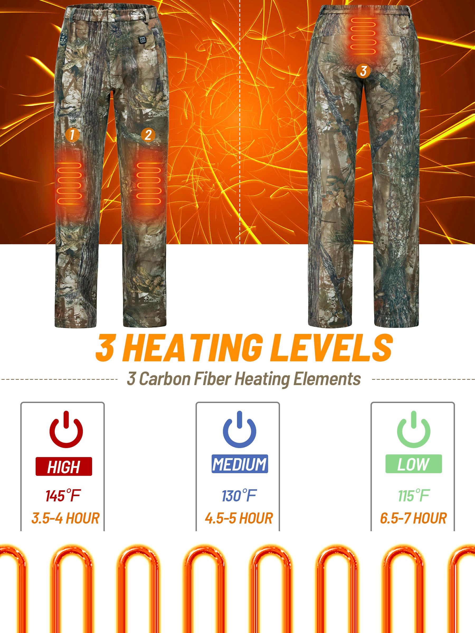 NEW VIEW heated pants fleece lining offers soft insulation against wind