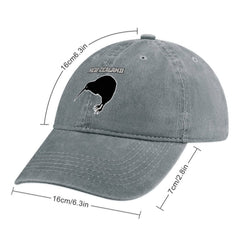 New Zealand Kiwi denim cap side profile, adjustable fit for men and women