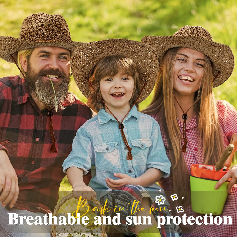 Casual outdoor wear with straw cowboy hats for travel