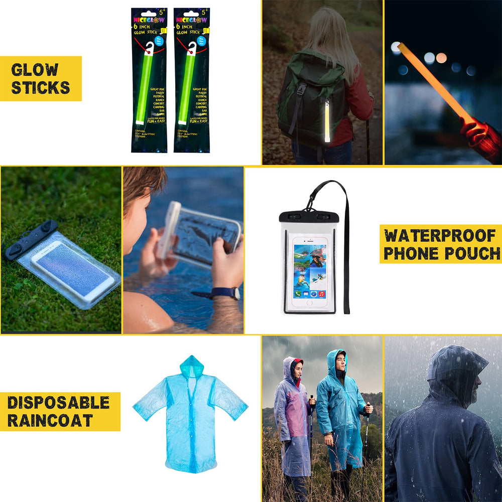 NewFation 222PC glow sticks increase visibility for night use