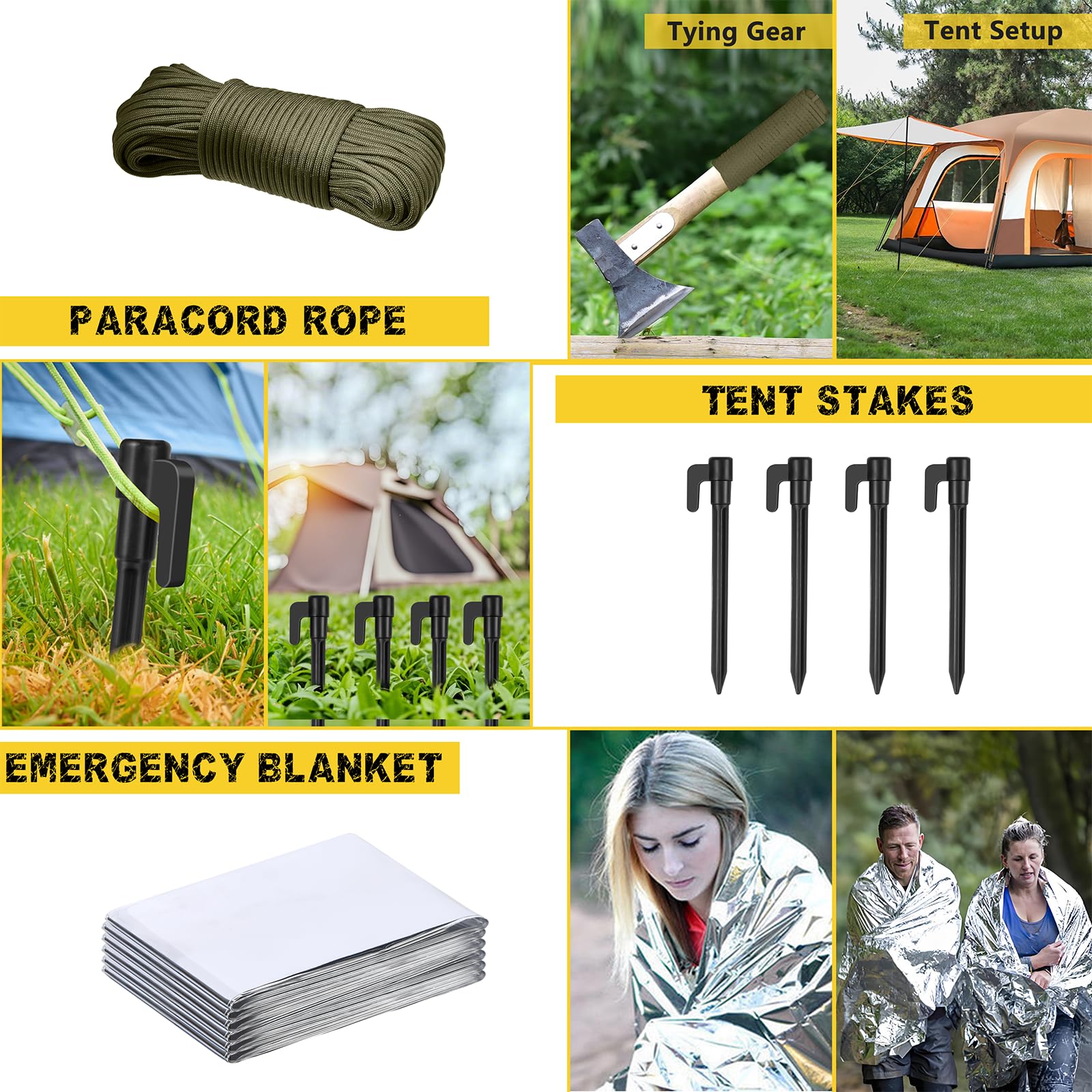 NewFation 222PC tent stakes help secure shelters quickly