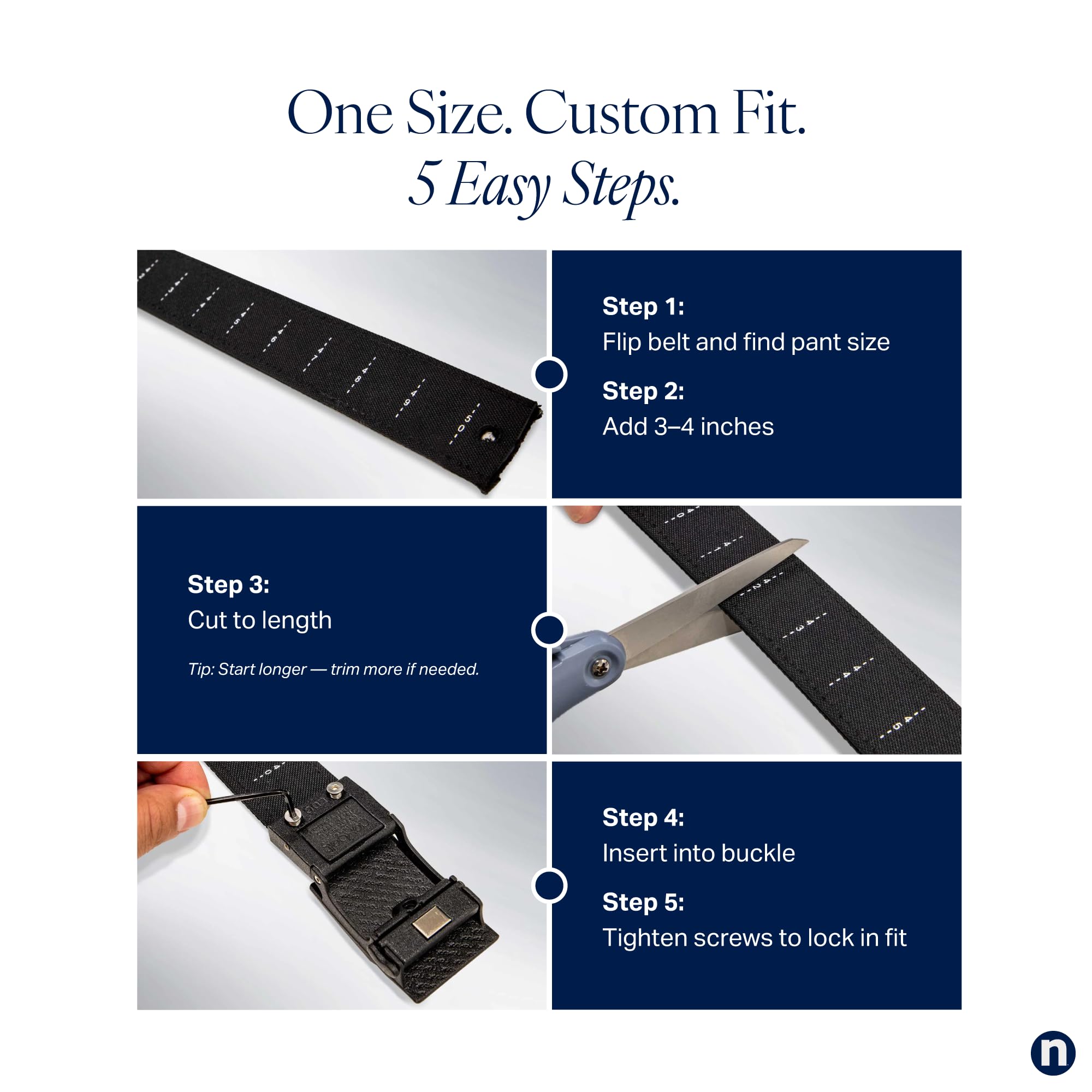 Nexbelt EDC ratchet belt set screws highlight secure hold.