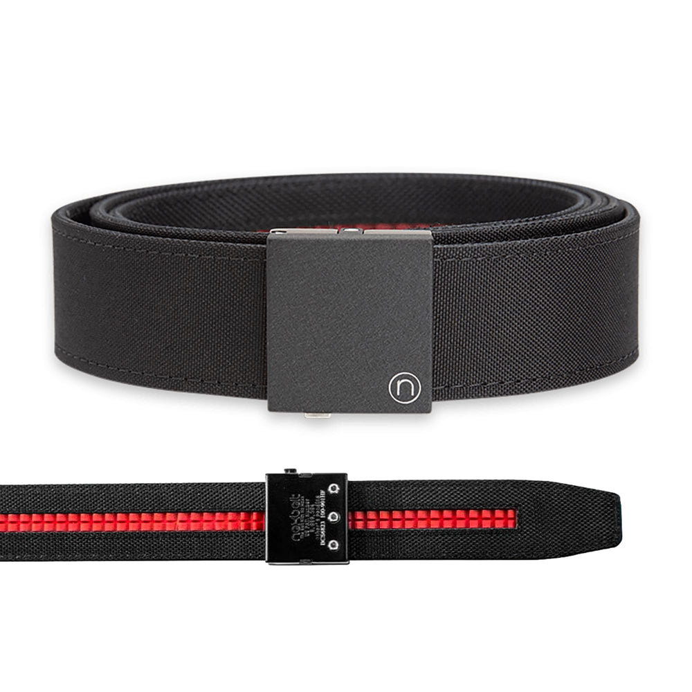 Nexbelt EDC ratchet belt Supreme Black buckle close-up for safe concealed carry.