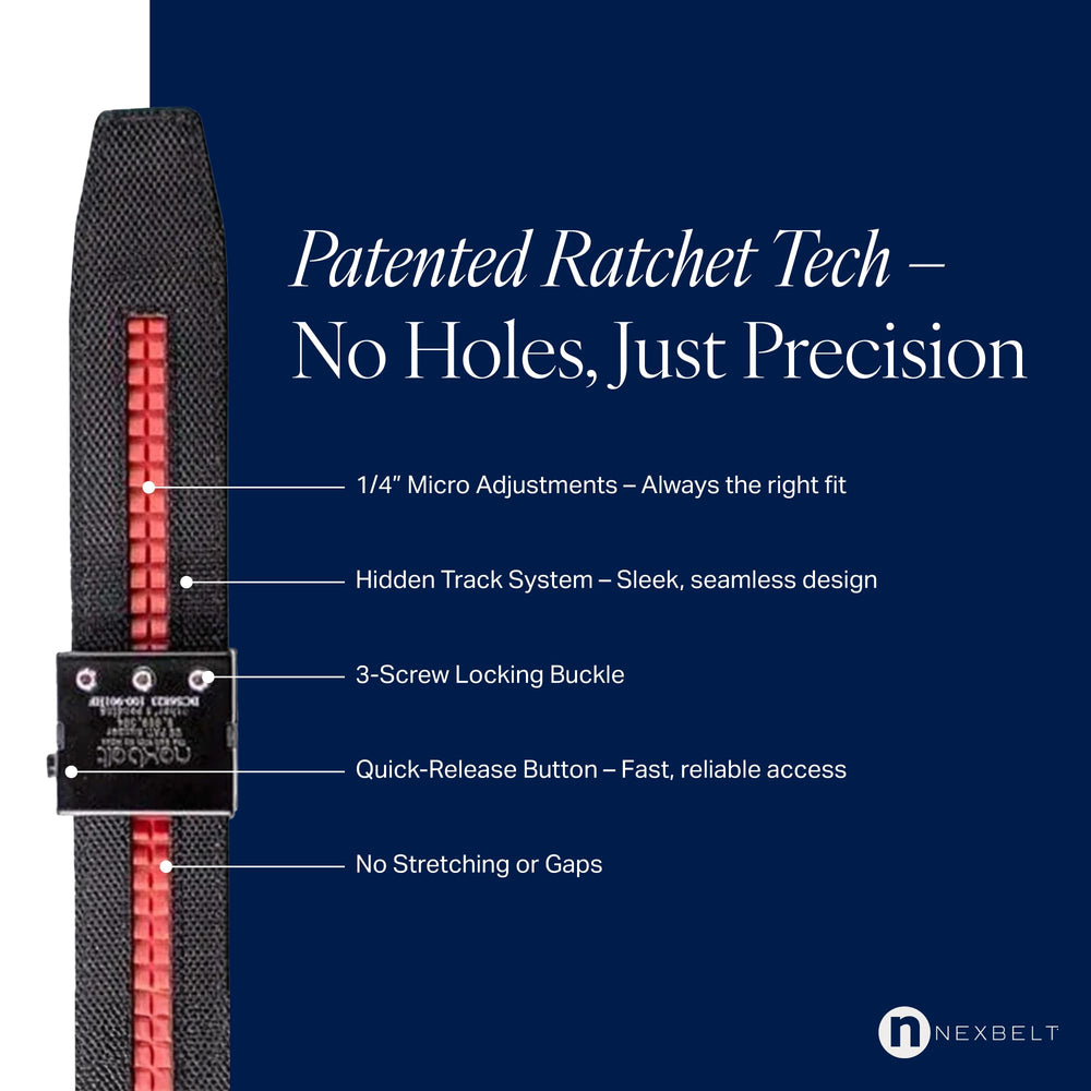 Nexbelt one-size strap fits up to 50-inch waist for customizable comfort