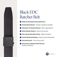 Nexbelt EDC quick-release buckle enables fast, secure release during daily activities