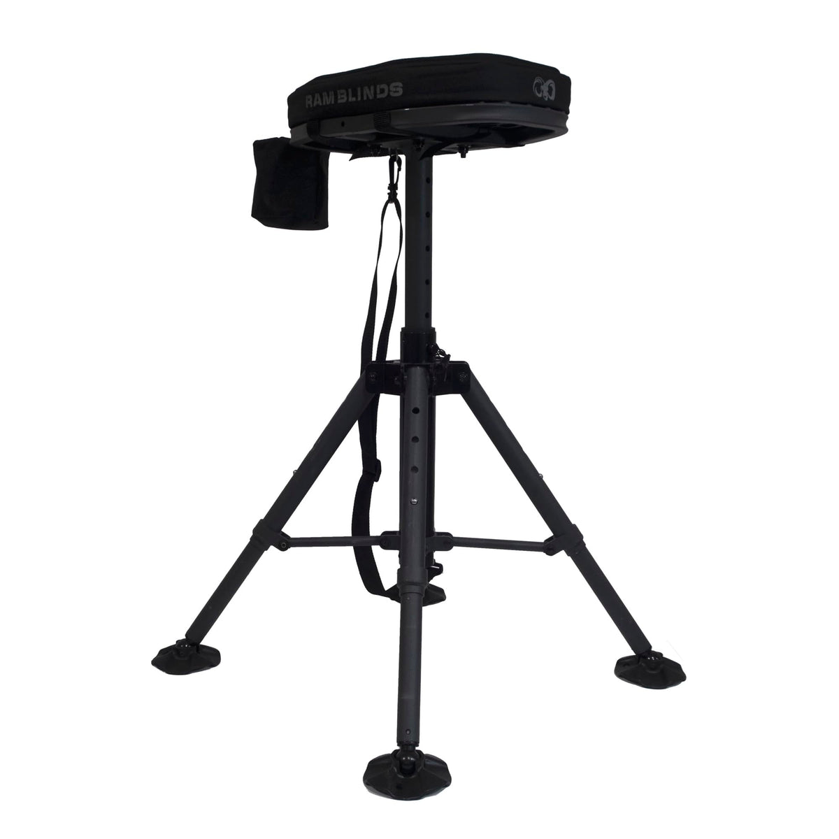 NEXCAM RAM High Rise Stool side view shows durable powder-coated steel and stability.