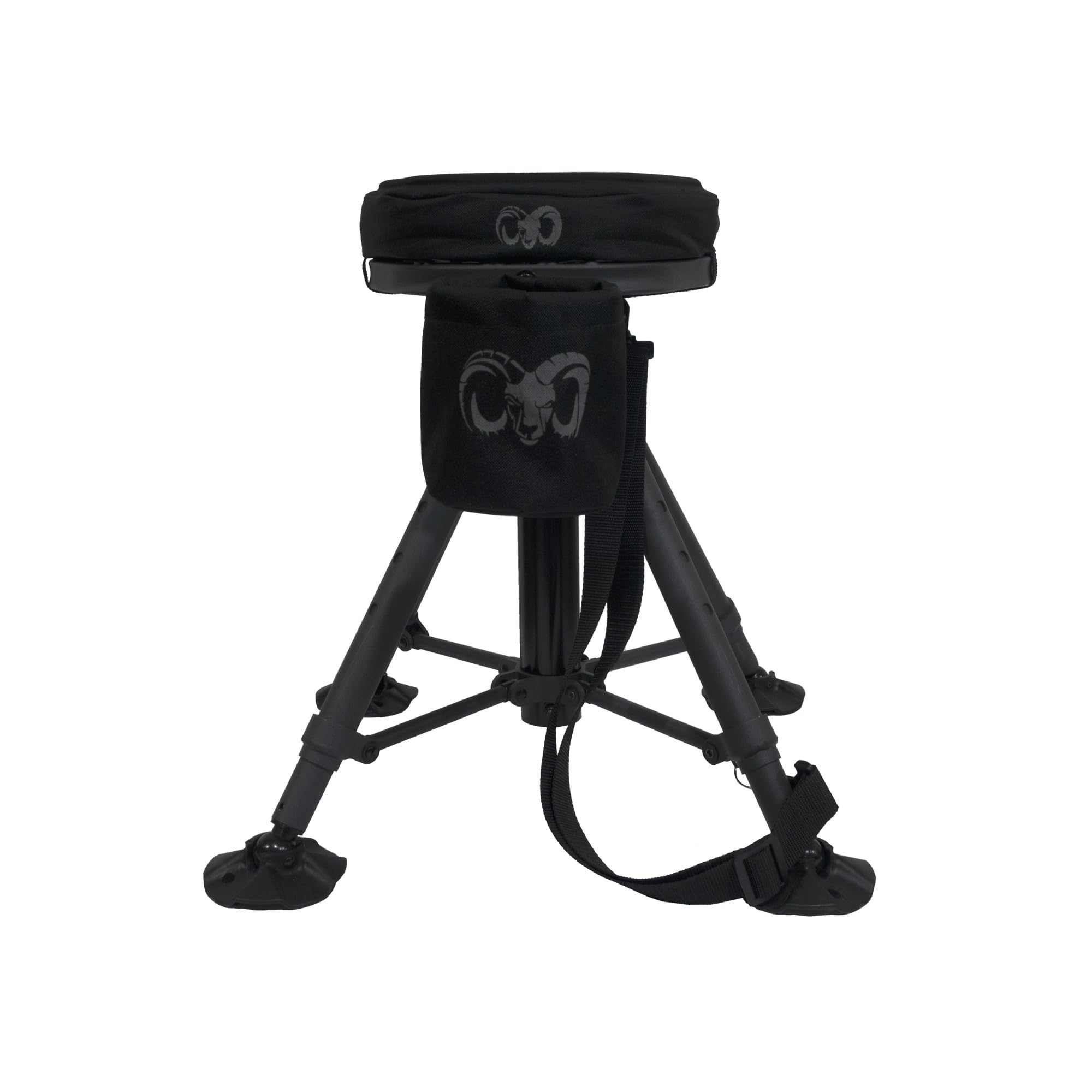 NEXCAM RAM High Rise Stool tubing detail reveals durable powder-coated finish.