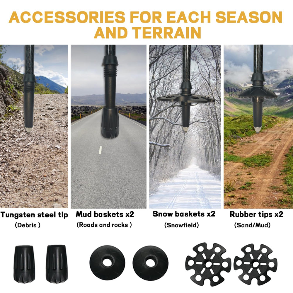 NexusOutdoor hiking poles 2-pack EVA grip absorbs sweat for comfort