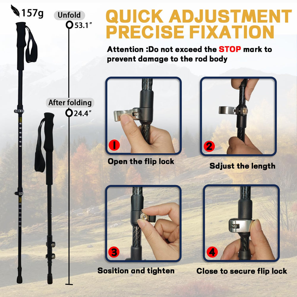 NexusOutdoor hiking poles 2-pack wrist strap reduces arm fatigue