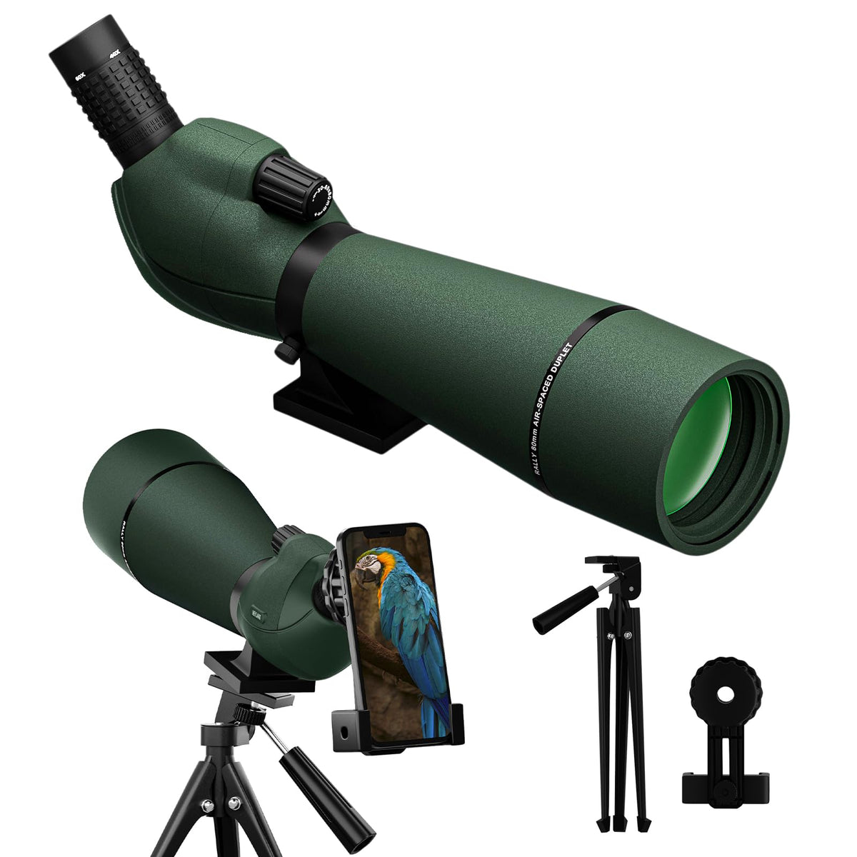 NEYLANG spotting scope with 20-60x80 zoom for distant wildlife detail.