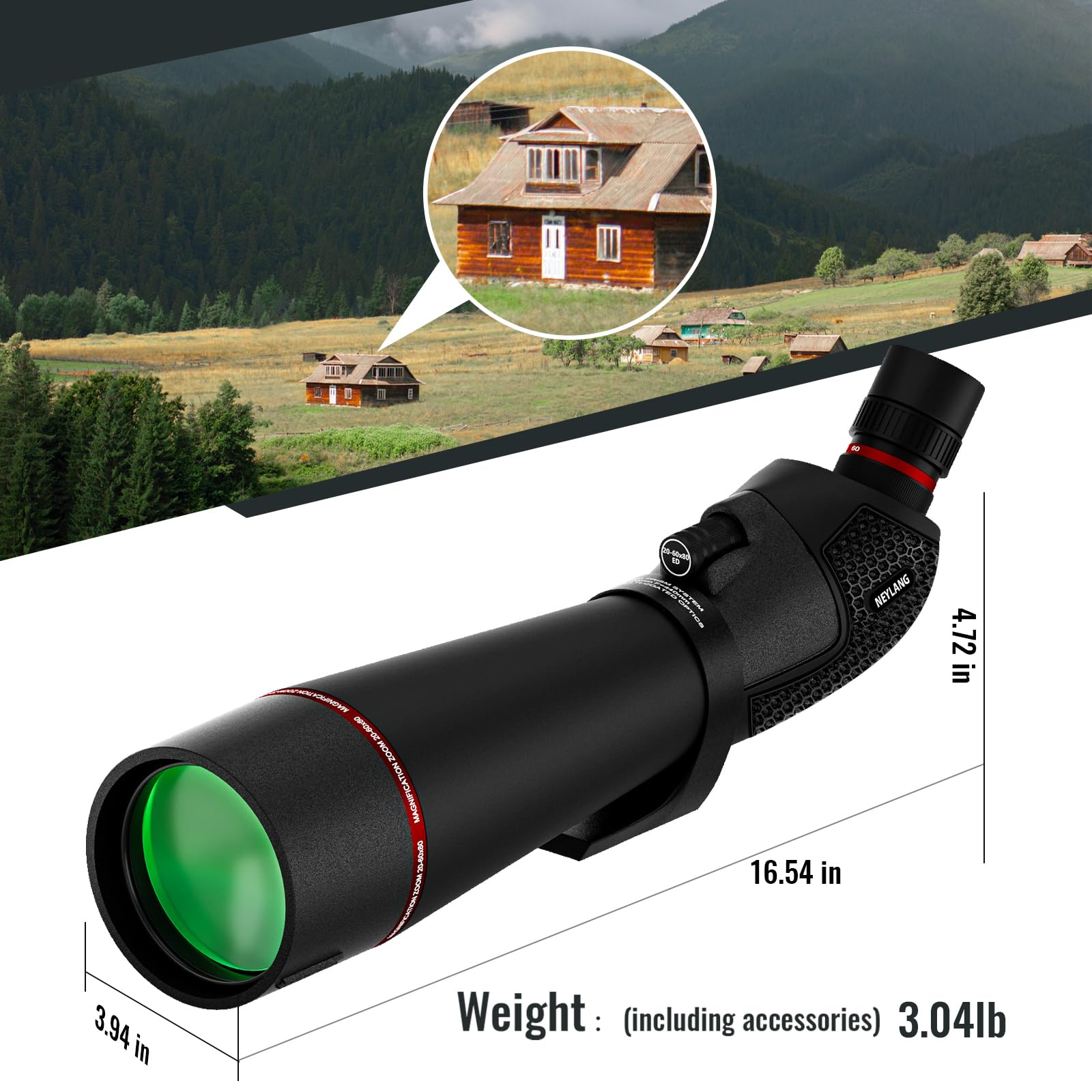 NEYLANG spotting scope ideal for hunting with precise distant target viewing.