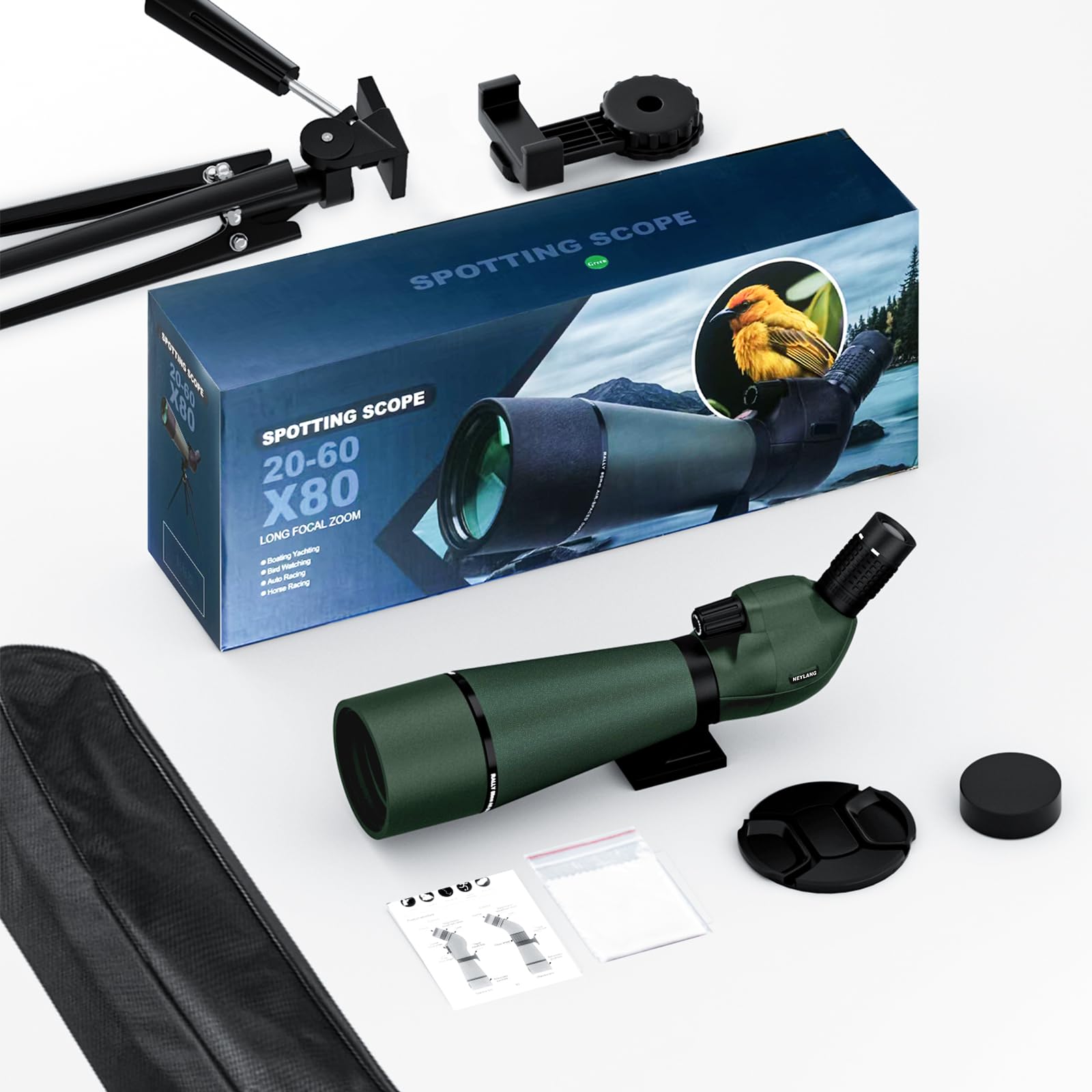 NEYLANG spotting scope ready for birdwatching, wildlife viewing, or scenic exploration.