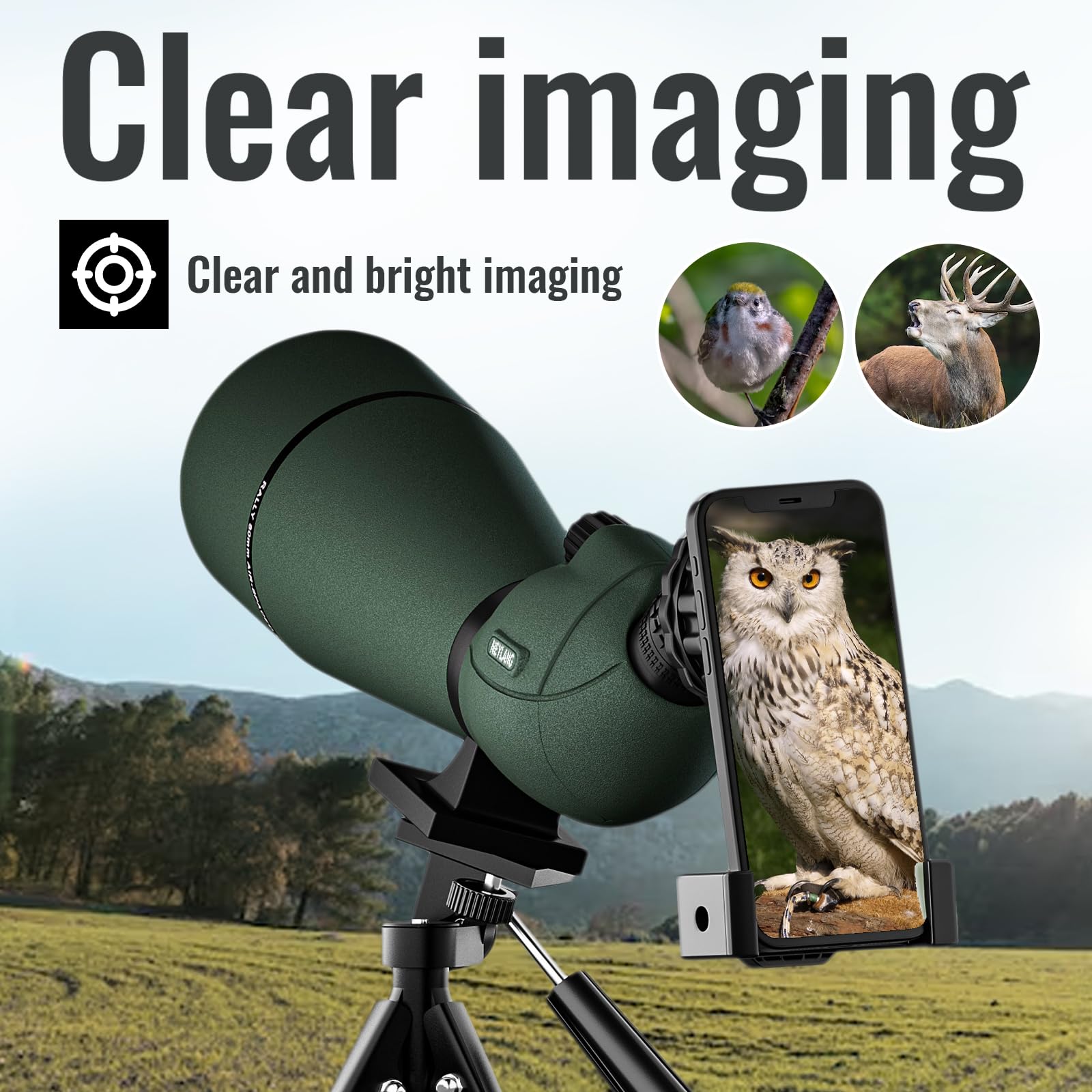 NEYLANG tripod with phone adapter keeps shots steady during field observations.