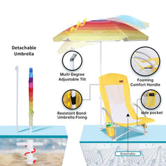 Nice C Beach Chair storage pocket demonstrates convenient place for keys and phones