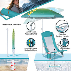 Nice C highback chair with tilt umbrella lets you follow the sun.
