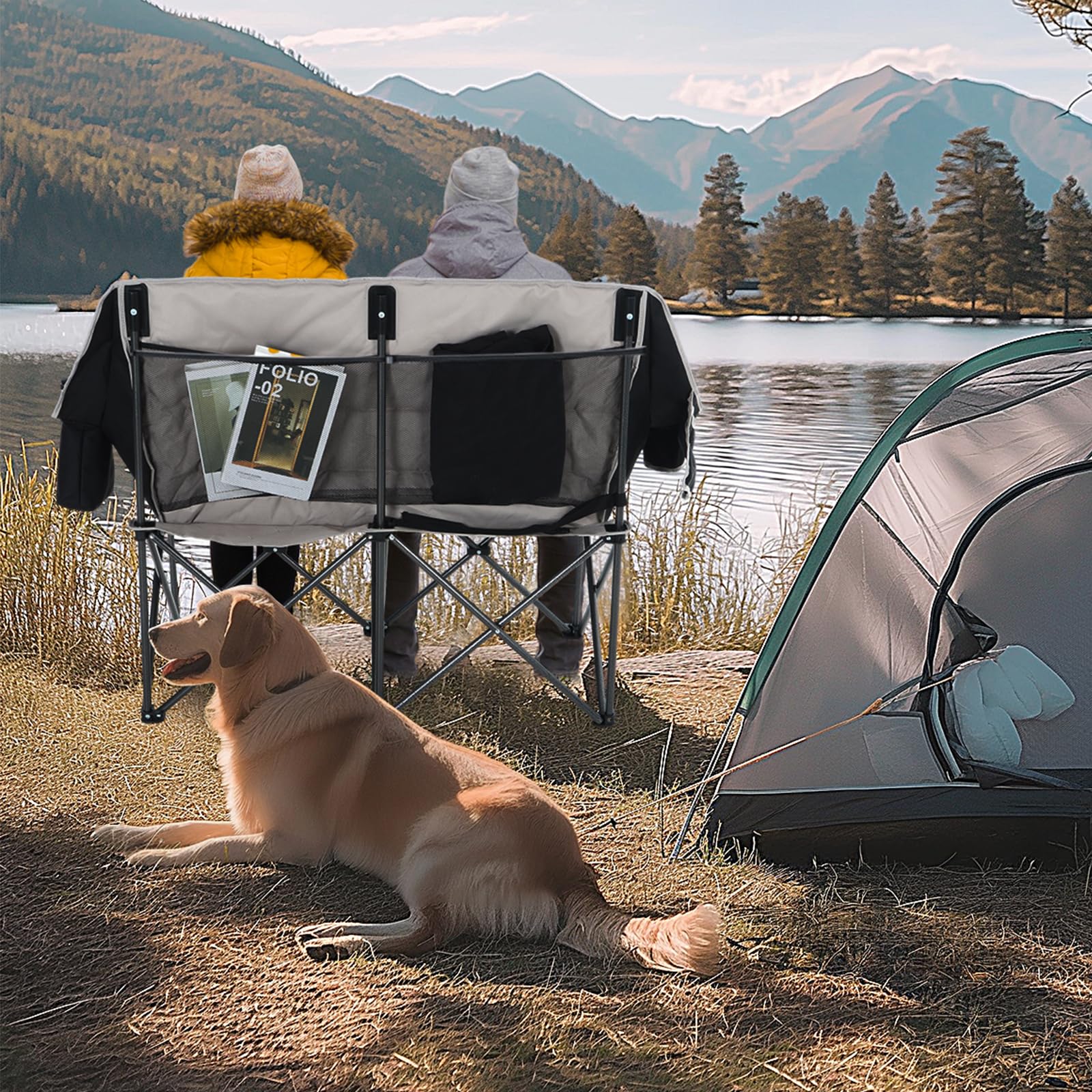 Nice C black and grey colorway complements camping aesthetics and gear.