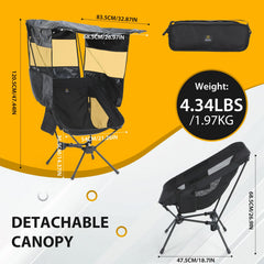 Nice C camping chair folded in its bag demonstrates easy transport.
