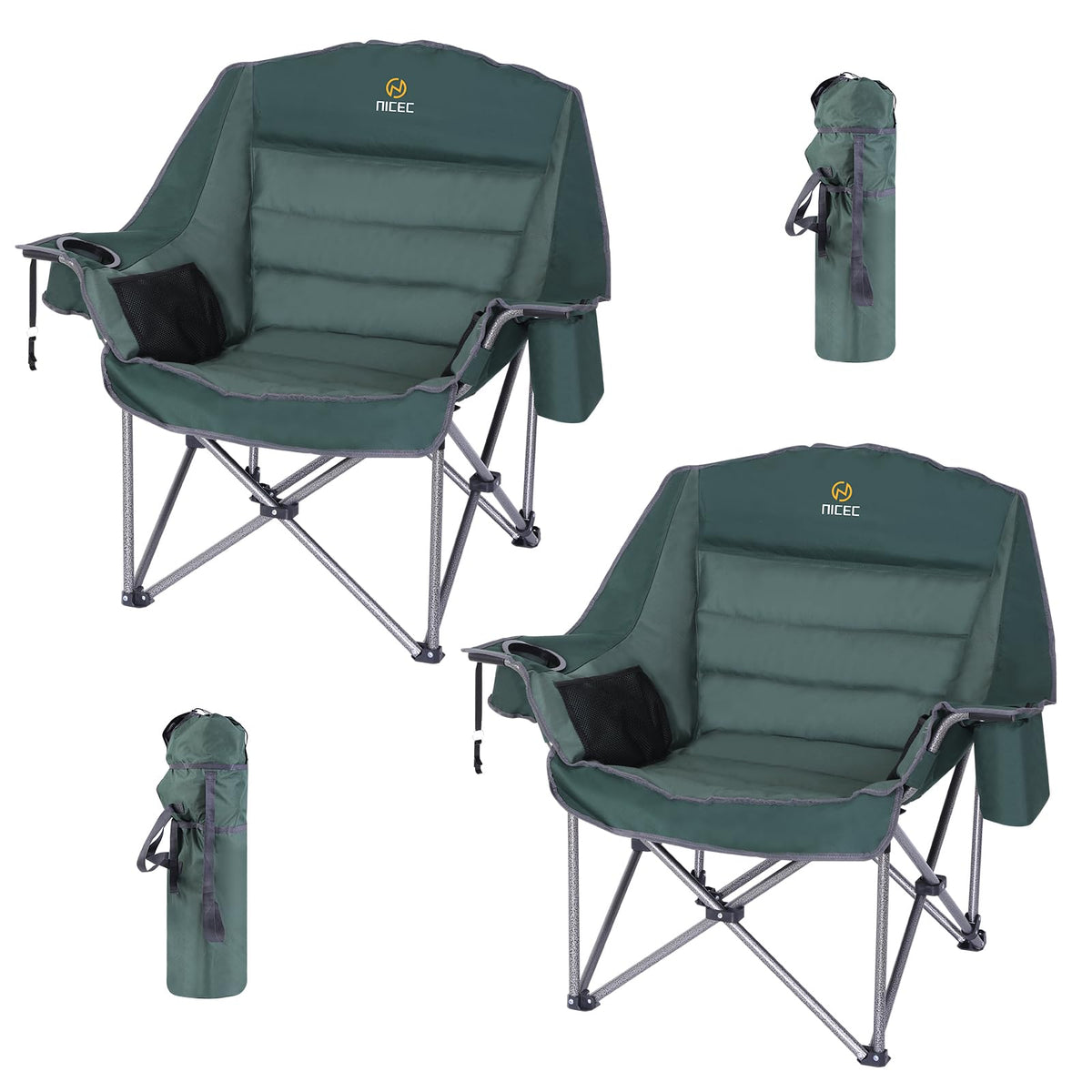 Nice C camping chair oversized xl seat in an open field for comfortable lounging.