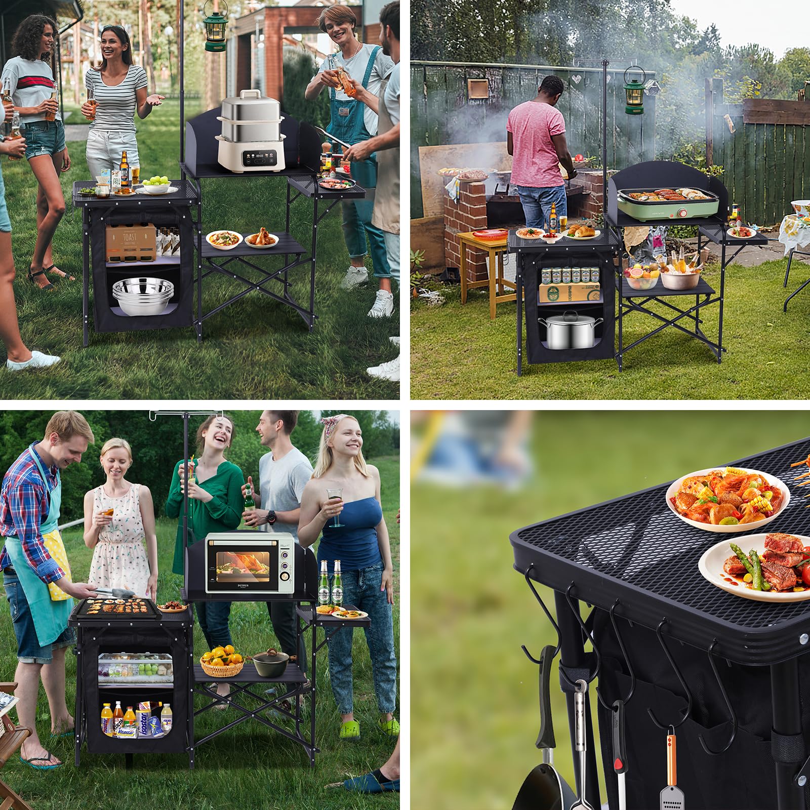 Nice C camping kitchen station carry-bag-beach-picnic promotes convenient transport and beach meals.