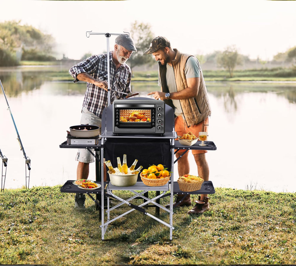 Nice C Camping Kitchen Station unfolded dimensions reveal a spacious prep area.