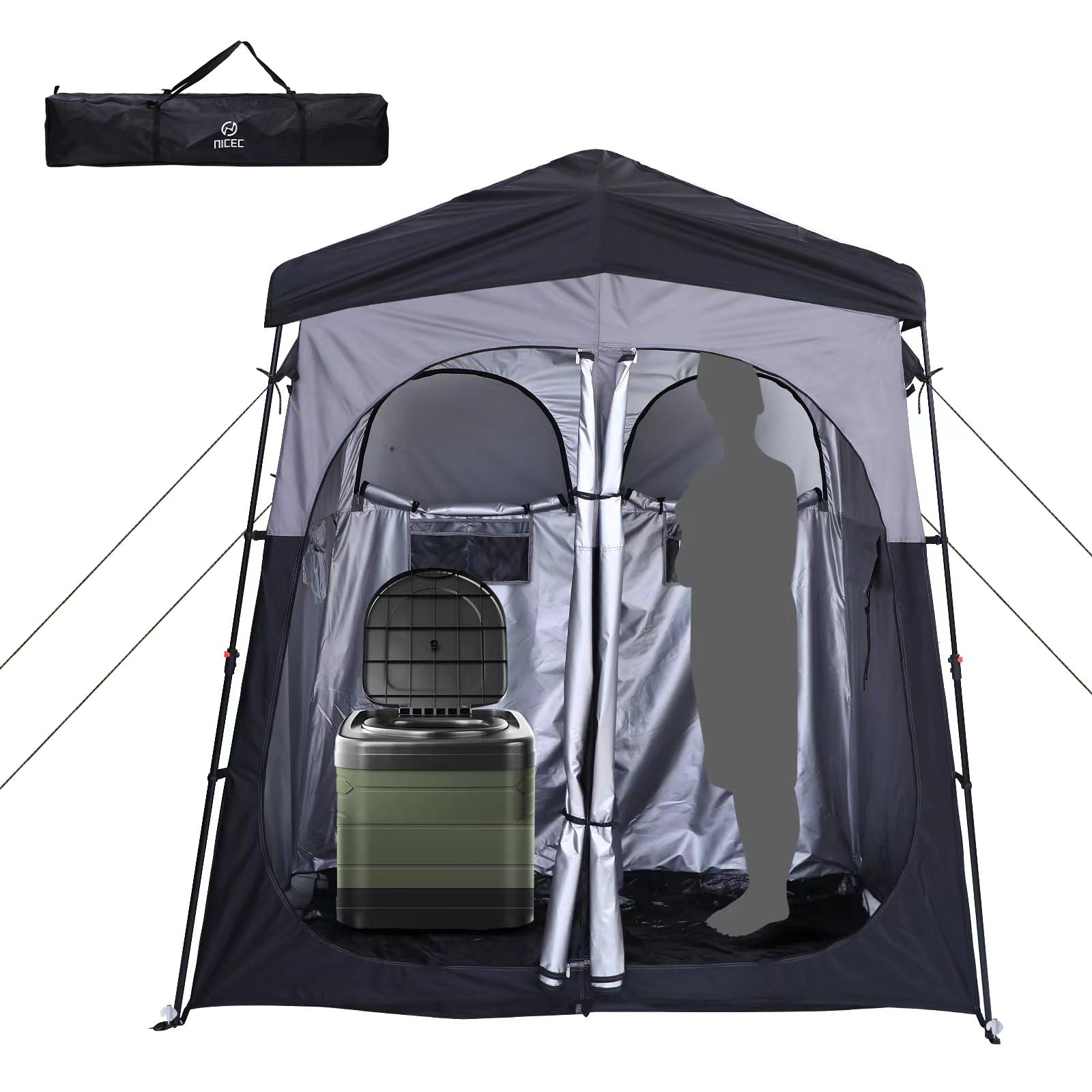 Nice C camping shower tent pop-up setup shows instant privacy at campsites