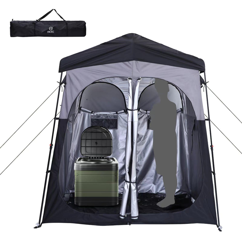 Nice C camping shower tent pop-up setup shows instant privacy at campsites