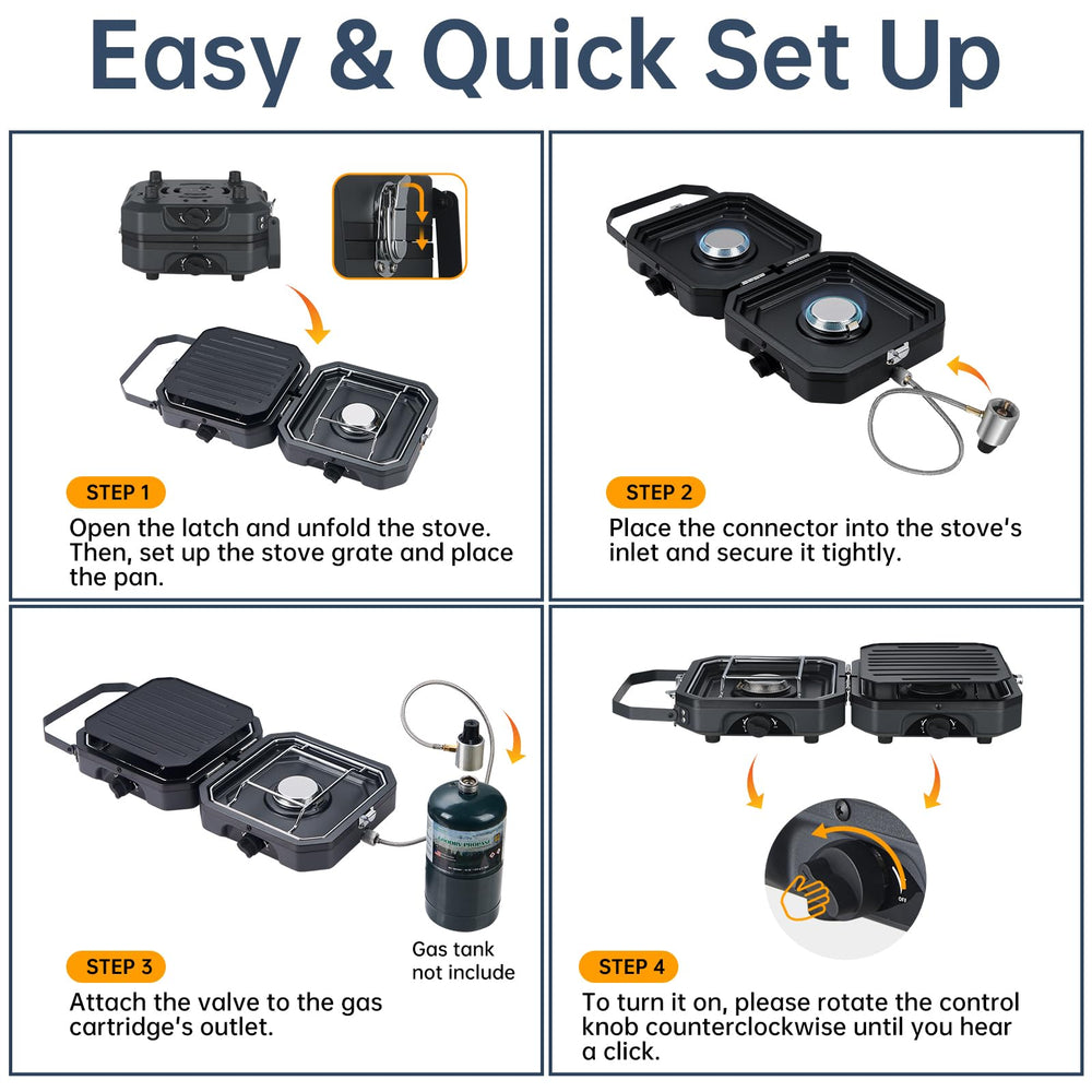 Nice C stove with non-stick burners for easy cleaning after meals.