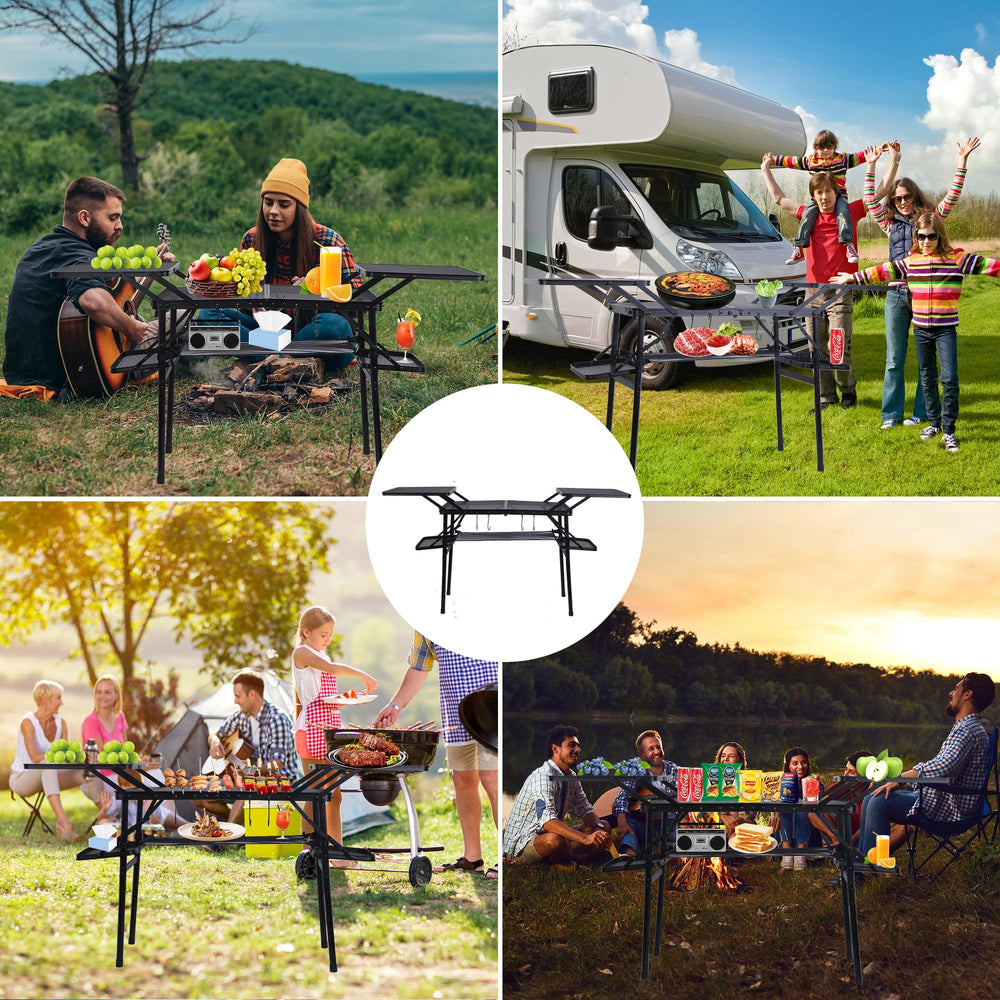 Nice C camping table anti-slip anti-sink feet ensure stable setup.