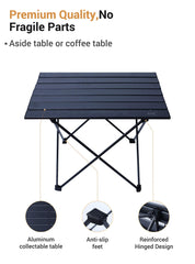 Nice C Camping Table rust-resistant surface with anti-slip feet.