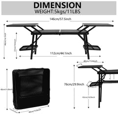 Nice C camping table folded compact with Slim-Fold technology for easy transport.