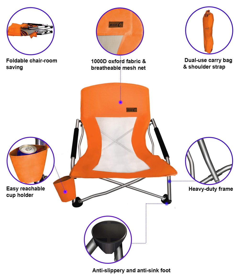 Nice C Chair Beaches folded-compact size for simple transport and storage