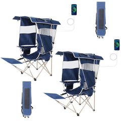 Nice C Chair with Canopy showing removable shade for sun or rain protection