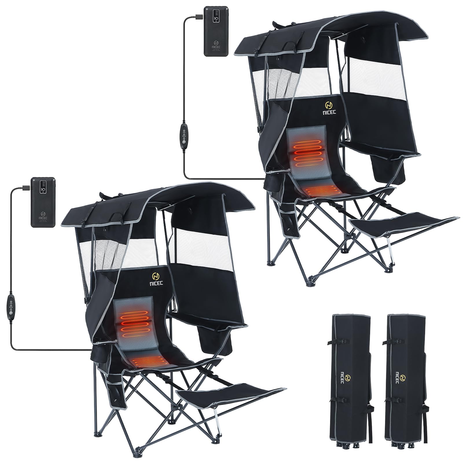 Nice C Chair with Canopy demonstrates canopy setup for sun protection