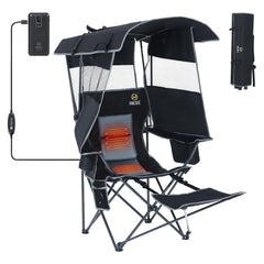 Nice C Chair closeup heating pad offers targeted warmth for chilly outdoor sessions.