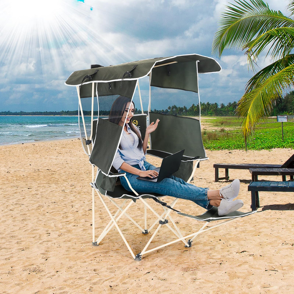 Nice C Chair cup holder accessible during outdoor activities.