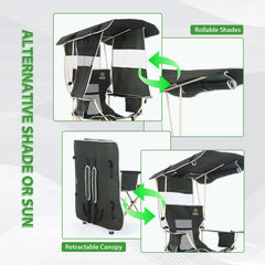 Nice C Chair with Canopy cup holder and cooler bag keep drinks within reach.