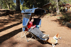Nice C Chair solar panel powering USB and USB-C ports on the go