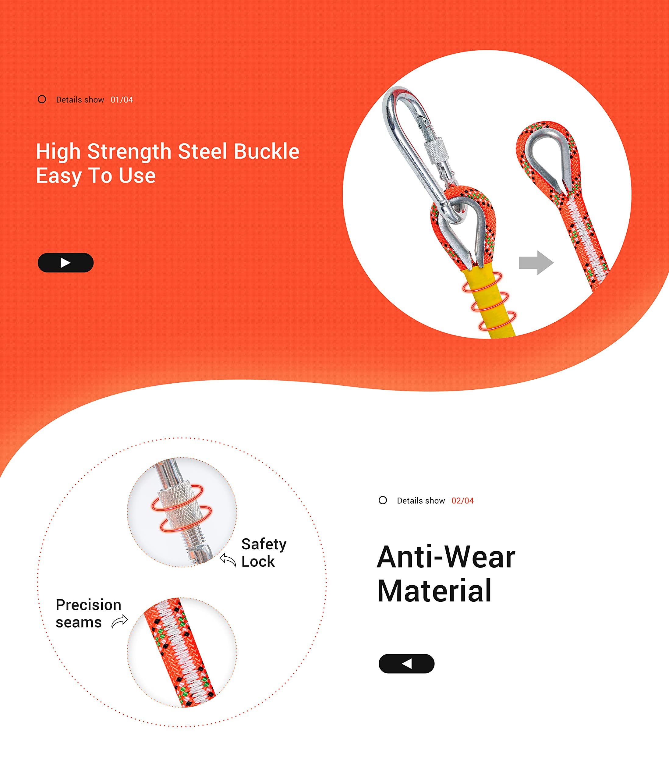 Nice C orange rope length options shown on packaging.