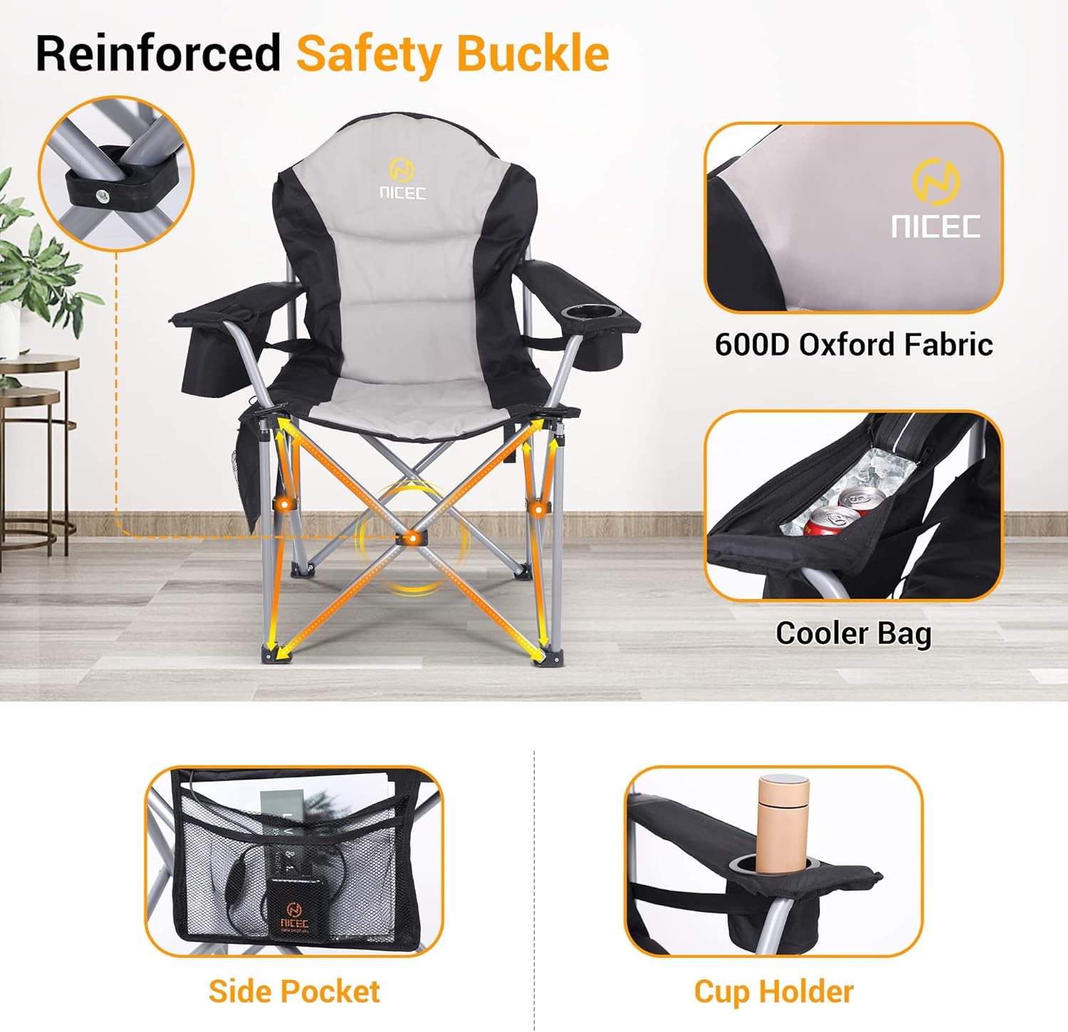 Nice C cup holder and neck support add convenience